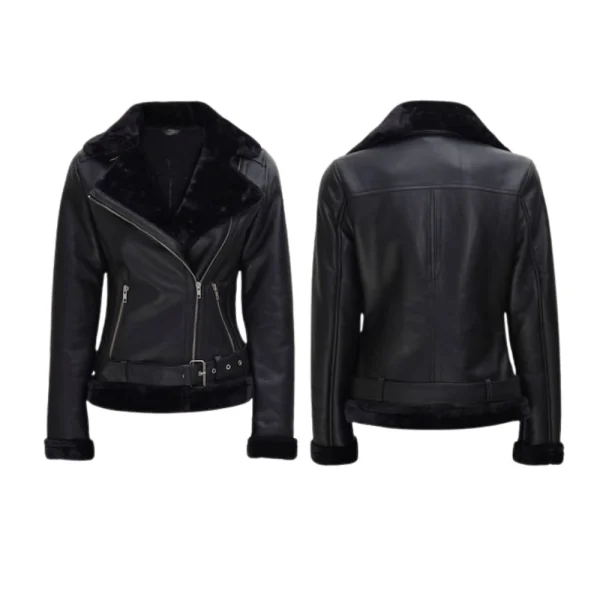 damen-schwarze-lederjacke-mit-fell-styling