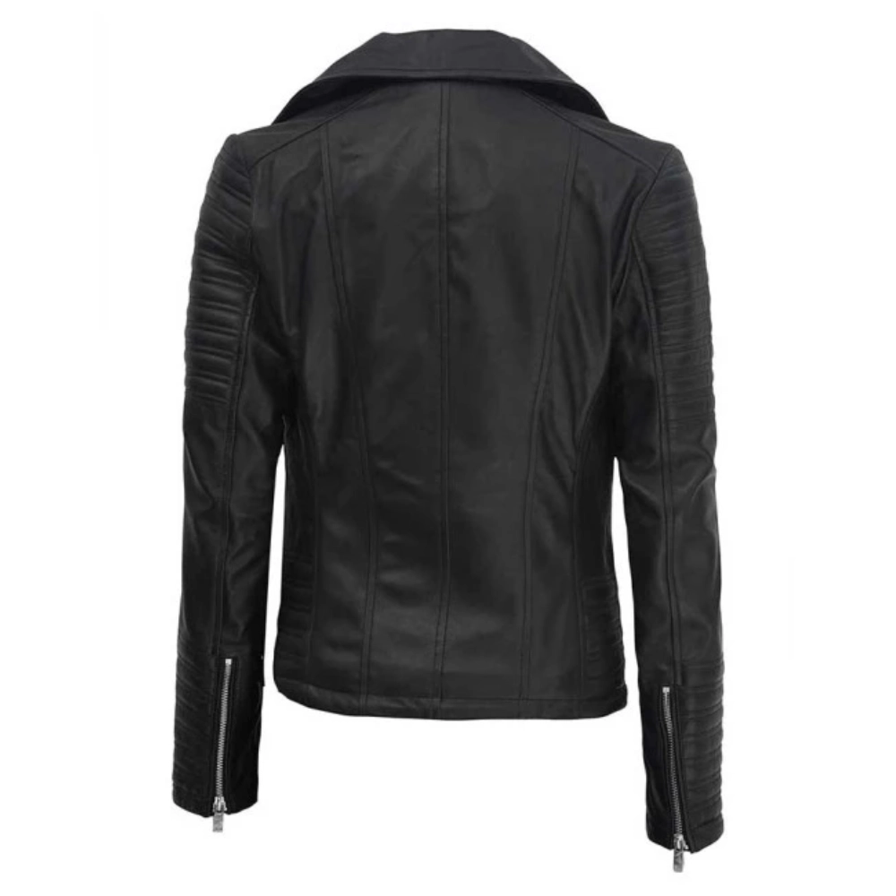 frauen-futter-stil-bewaffnete-schwarze-leder-bikerjacke