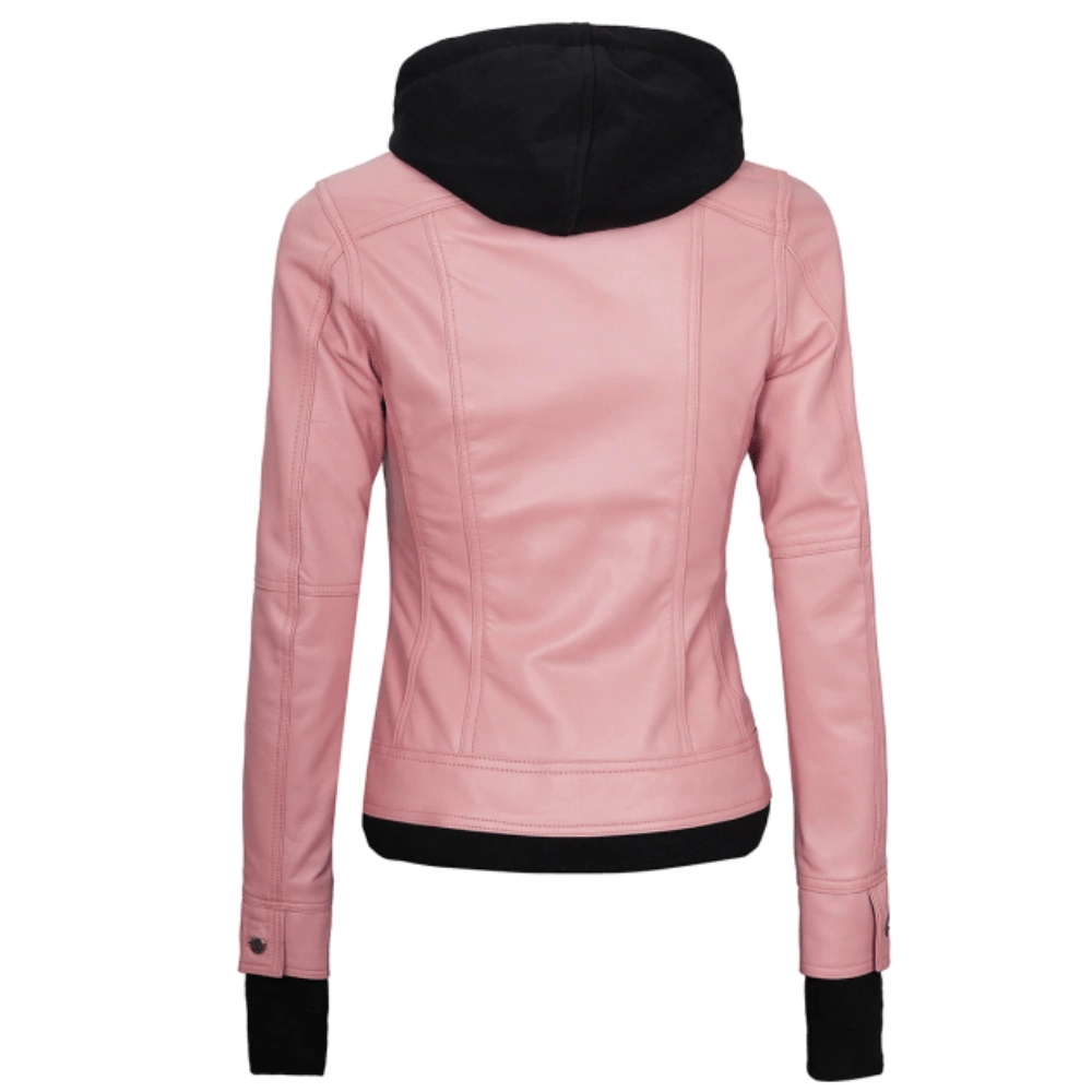 frauen-pinke-lederjacke-mit-abnehmbarer-kapuze