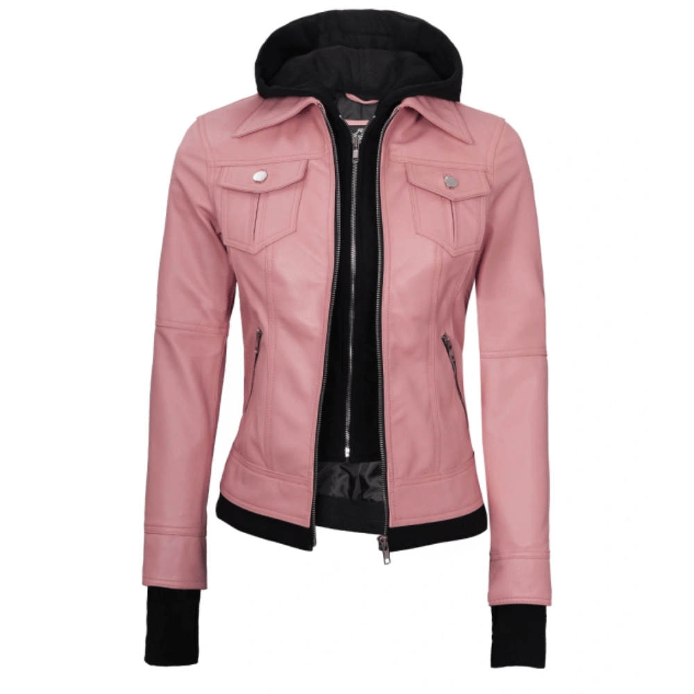lederjacke-in-pink-fur-damen-mit-abnehmbarer-kapuze