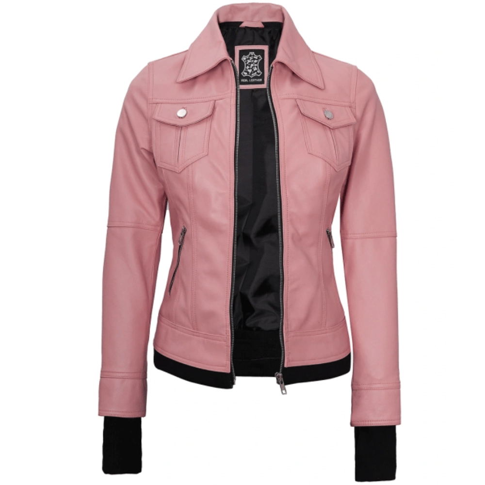 pinke-lederjacke-fur-damen-abnehmbarer-kapuze