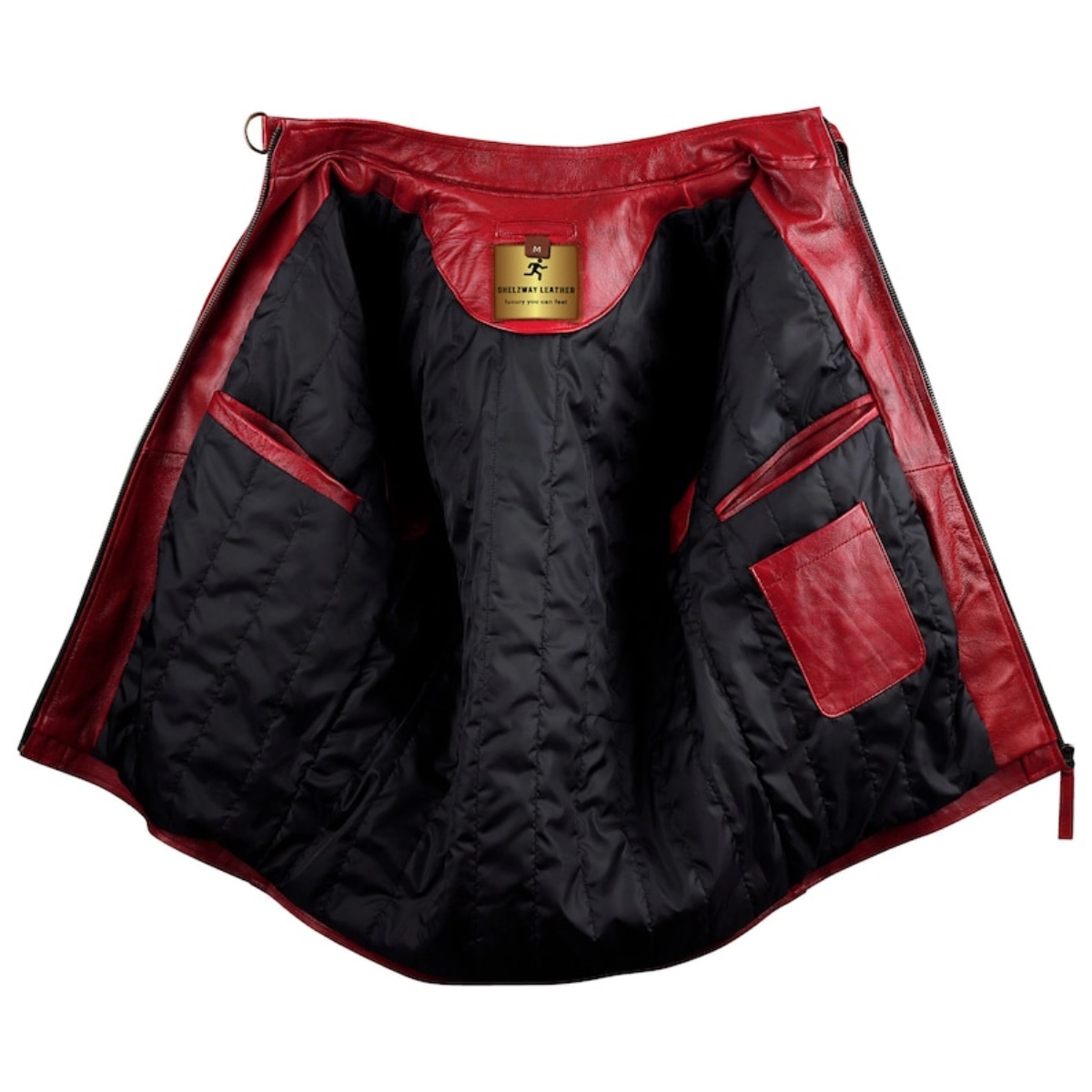 Dunkelrote Herrenjacke aus Lammleder - Image 5