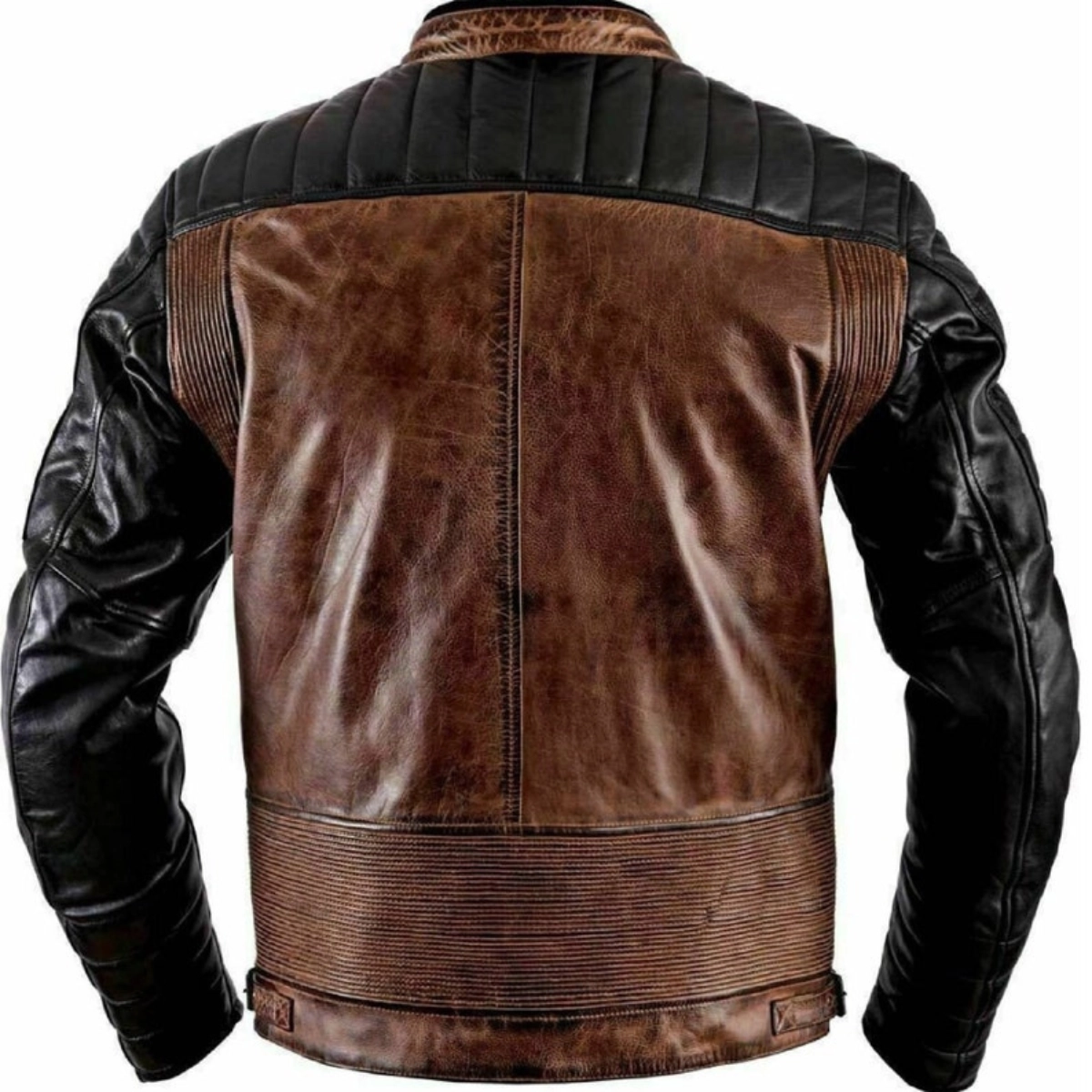 Schwarze und braune Lammlederjacke für Herren - Image 2