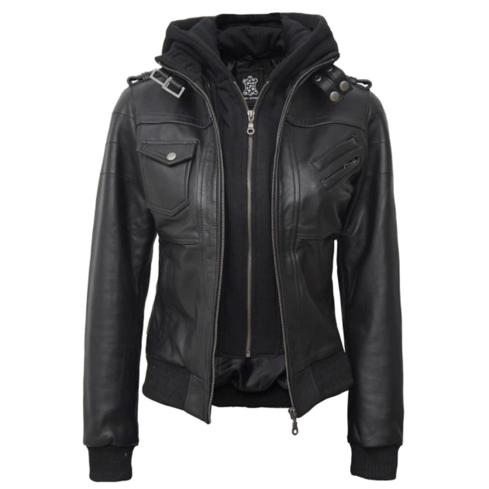 damen-lederjacke-schwarz-mit-abnehmbarer-kapuze