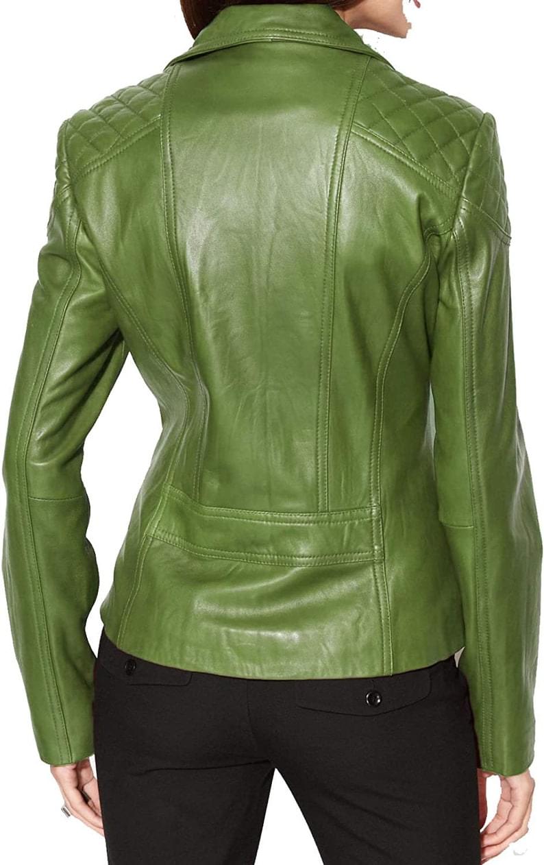 Grüne Damen Jacke mit asymmetrischem Reißverschluss - Image 2