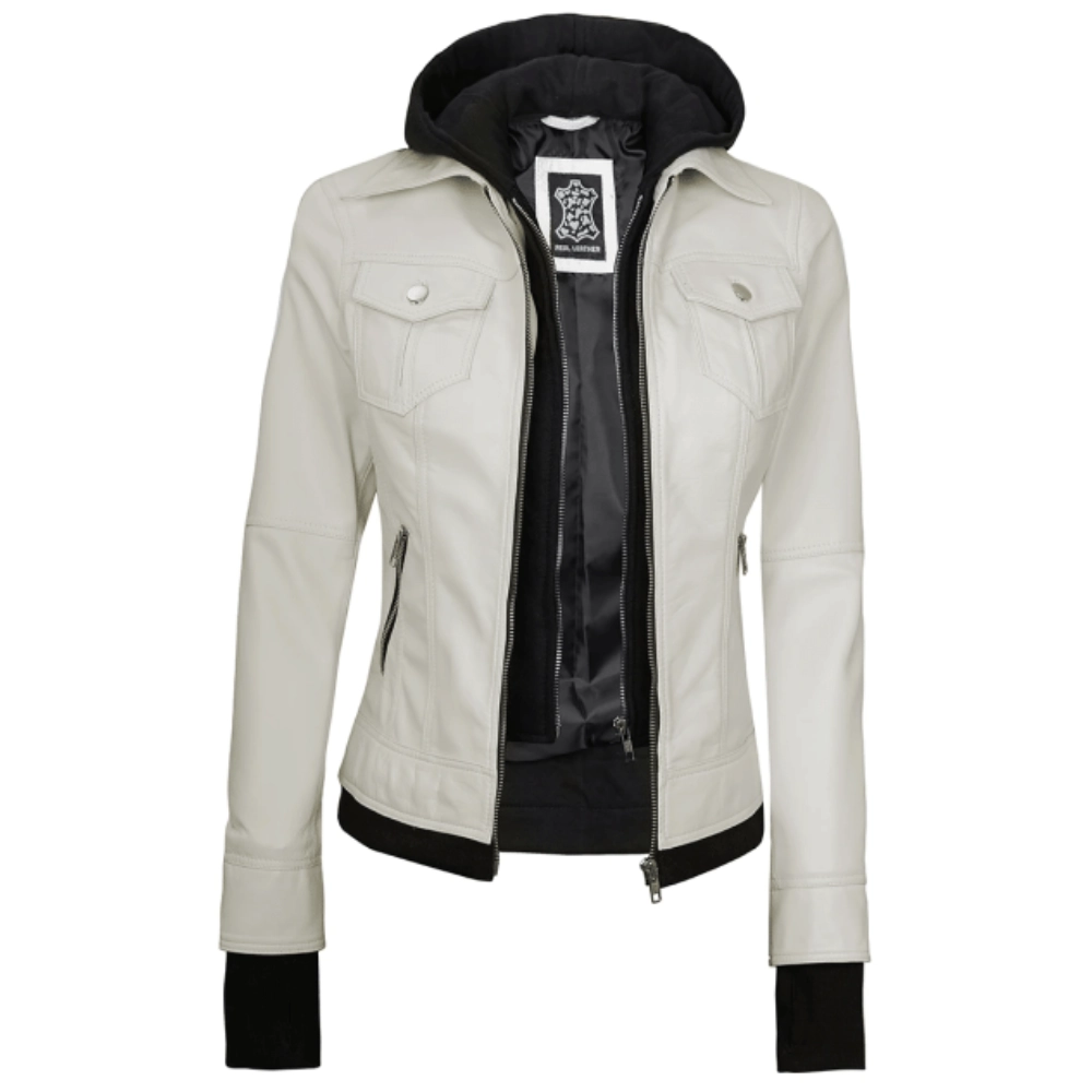 lederjacke-fur-damen-in-weis-mit-abnehmbarer-kapuze